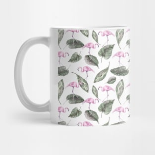 Watercolor Flamingo Tropical Pattern Mug